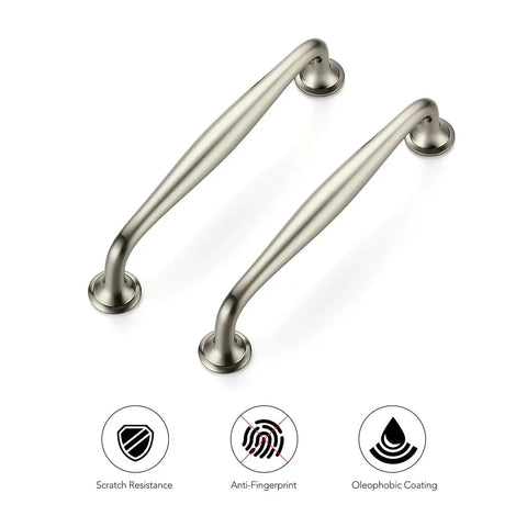 5 Pack 5 Inch Brushed Nickel Kitchen Cabinet Handles Solid Zinc Alloy Cupboard And Drawer Pulls For Cabinets And Furniture, side view