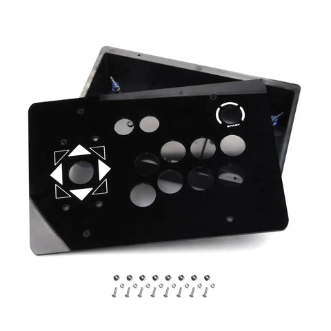 DIY Arcade Joystick Acrylic Panel And Case Kit For Custom Cabinet Controller Replacement, showing holes and screws