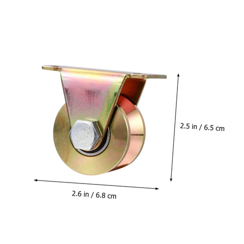 Built Tough Heavy Duty Pulley Mounted Door Wheel Set For Sliding Doors And Gates Steel Single Wheel Track Roller Castor shown from side view