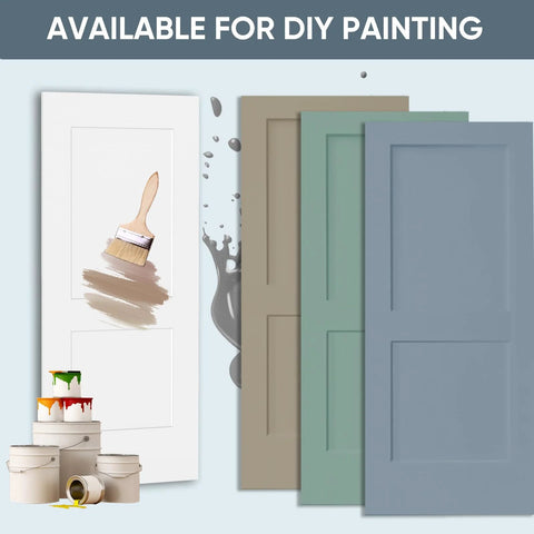 36 By 84 Inch Sliding Barn Door Kit, White Primed Composite Interior Slab With 2 Panels, Preassembled Solid Core, Paintable Surface.