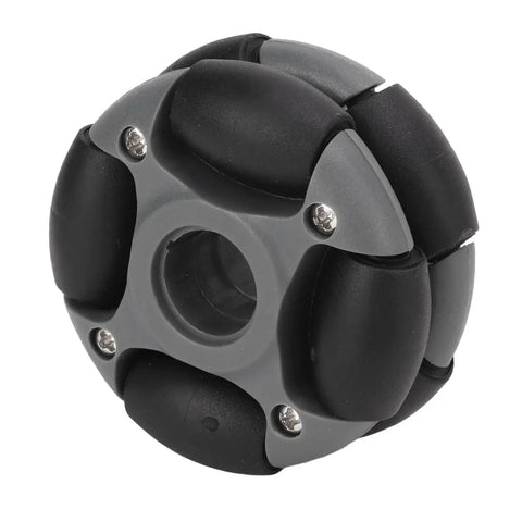 Pro Grade 48mm Omni Directional Wheel For Robots With 360 Degree Rotatable Double Row And 2kg Load Capacity, black and gray design