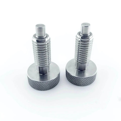 Two Pack Retractable Spring Plungers M16x2 Stainless Steel Lockout Handle Quick Release Pins With Knurled Grips For Industrial Equipment