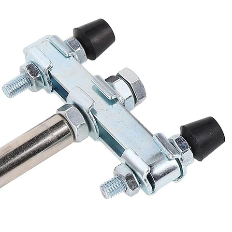 Adjustable double head clamp, visible bolts and nuts, part of Heavy Duty Push Pull Toggle Clamp for Woodworking Jigs and Welding Fixtures.