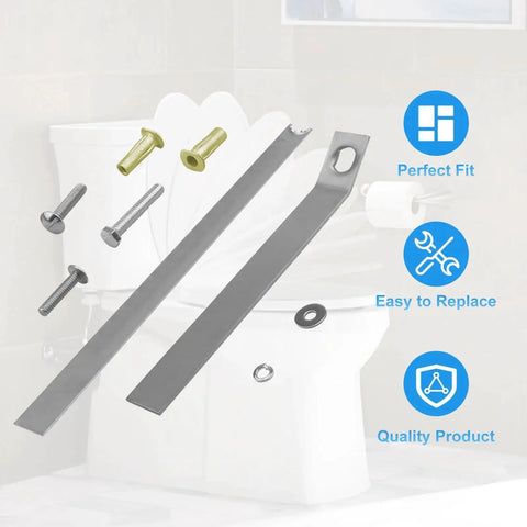 Toilet Seat Anchor Kit With Replacement Bolts And Screws For Toilet Seats Compatible With K 84999 K 3386 K 3393 K 3398 K 3564 K 14338 K 3607 Durable Metal Hardware With Enhanced Abrasion And Rust Resistance Suitable For One Piece And Standard Toilets showcasing components.
