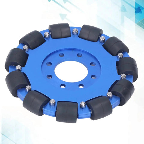 Omnidirectional 5 Inch Wheel With Aluminum Alloy Hub And Silicone Rollers For Robotics Projects Adfaga 11 Bearings And Smooth 30 Kg Load