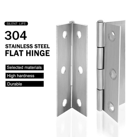 Door hinge set, 10 pcs, 304 stainless steel flat hinge, 2.15 x 1.3 in, Amazon brand.