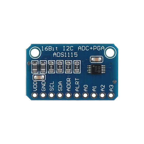Close-up of a 3 Pack ADS1115 16 Bit 4 Channel I2C Analog To Digital Converter Module With Programmable Gain Amplifier for Arduino and Raspberry Pi.