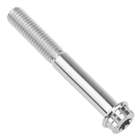 Titanium Flange Bolt M8 X 80mm 12 Point Head Grade 5 6Al4V Titanium Alloy Pack Of 4 For Bikes And Motorcycles with threaded shaft.
