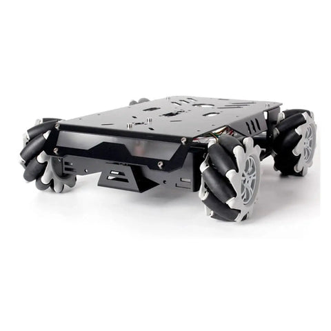 Unfinished Mecanum Wheel Intelligence Robot Kit With Metal Motors And 25 Kg Payload for robotic projects, front view