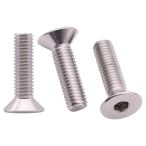 Heavy Duty 5/16-18 Inch Flat Head Socket Cap Screws, 1 Inch Long, 20 Pack, UNC Coarse Thread, Full Machine Thread, 304 Stainless Steel