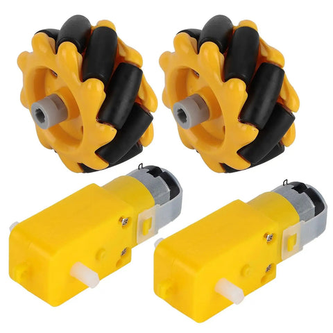 Omni Directional Mecanum Wheel For TT Geared Motors 48mm Rubber Coated For Smooth Running And Precise Maneuverability In Smart Robot Cars