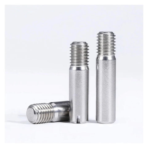 Stainless Steel Slotted Cylindrical Pin Dowel Set, 5 Pcs, Threaded Male Locating Pins M2 To M8, 14mm Diameter, 5 To 50mm Length, 304 Grade