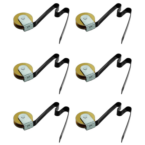 Six Pack Sliding Screen Door Rollers With M Shaped Tension Springs, One Inch Concave Steel Ball Bearing Wheels For Smooth Quiet Glide