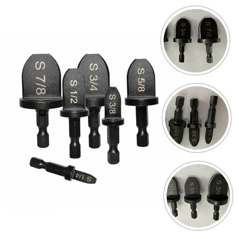 6 Piece Copper Tube Expander Set For Air Conditioner Swaging And Bearing Maintenance Tools Handy Portable Lightweight Drill Bit Swager shown with close-up views of individual pieces.