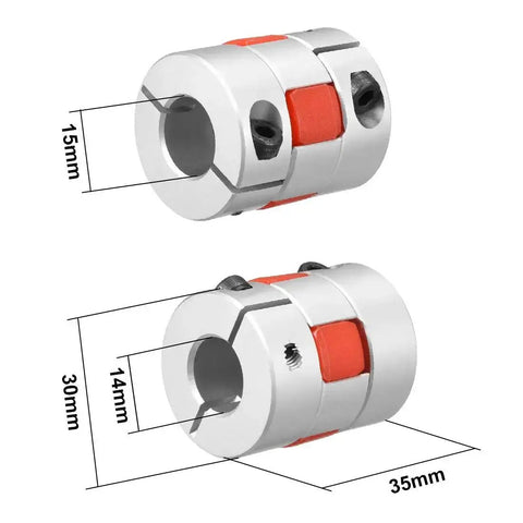 Flexible Shaft Coupling 14mm To 15mm Bore For Servo Stepped Motor High Torque Power Transmission Vibration Dampening Misalignment Tolerance Ideal For Motion Control And Robotics Projects