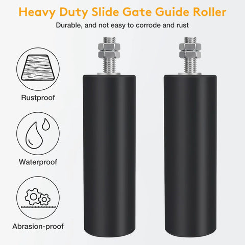 6 Inch Heavy Duty Beefed Up Sliding Gate Roller Kit With L Bracket Universal Adjustable Gate Rollers Black