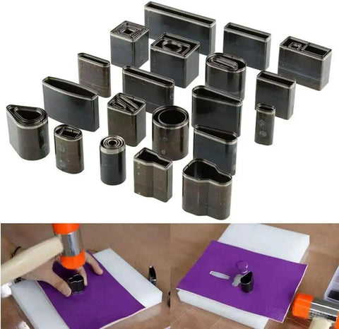 Pro Grade 39 Shape Style Hollow Hole Puncher Leather Tool Mold Punching Die Set for Handmade DIY Leather Cutting