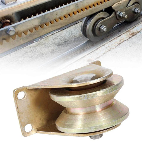 Two Pack 60mm Sliding Gate Rollers with Steel V Type Wheel for Residential and Commercial Track System installation view