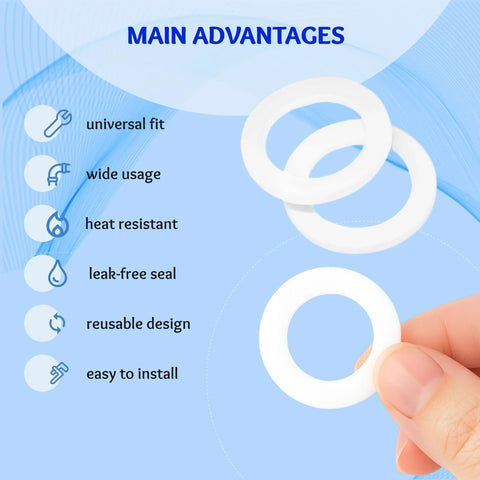 Grommet eyelet rings, white silicone washers, 1 inch, two rings held in hand