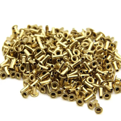 Copper Hollow Rivets Kit For Circuit Boards M0.9 M1.3 M1.5 M1.7 Mixed Sizes For PCB Nails Grommet Tool Three Eighth Inch