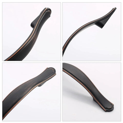 Oil Rubbed Bronze Cabinet Handles 10 Pack 3 Inch Center to Center Drawer Pulls Zinc Alloy Durable Hardware close-up view
