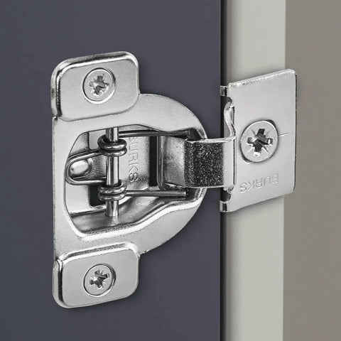Installed 10 Pack 7 Sixteenth Inch Overlay Cabinet Hinges Not Soft Close Adjustable Stainless Steel With Screws Included For Kitchen And Old Cabinets