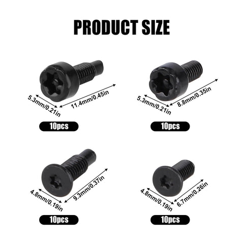40 Pieces Doorbell Screws Set With T6 Short, T6 Long, T15 Short And T15 Long Replacement Security Screws For Video Doorbell