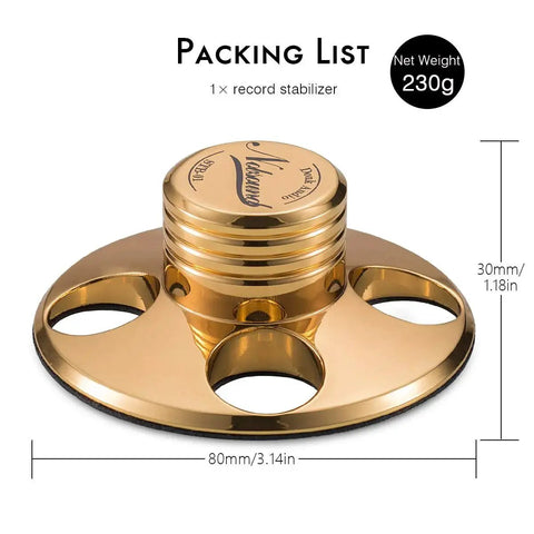 LP Vinyl Turntable Stabilizer Disc Weight For Reducing Resonance And Noise Floor, Improving Image And Focus, gold finish