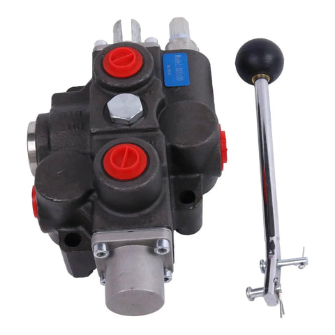 4 Way 3 Position Hydraulic Control Valve RD512CA5A4B1 Compatible With 5100 Series 3000 PSI; valve with red and silver fittings