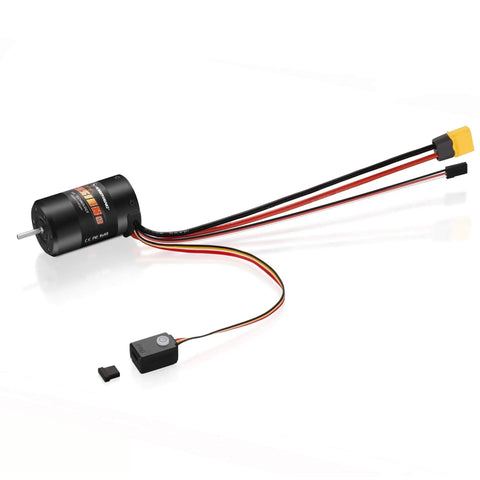Quicrun Fusion Se 1800KV Brushless ESC for RC cars and boats, ultra-compact 58mm design with clean layout and wires visible