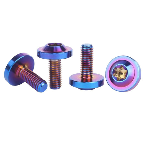 Burnt Blue Ti6Al4V M6 Bolts Torx T40 Set, 4 Pcs With 10 15 20mm Lengths, Pro Grade High Strength Lightweight Screws For Bike Motorcycle Car