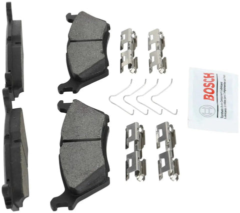 Bosch BE2383H blue ceramic rear brake pad set with hardware for Ford Expedition, F-150, Lincoln Navigator