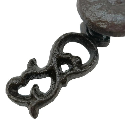 Heavy Duty Cast Iron Drawer Pulls Set Of 2 Five Point Three Inch Long Rustic Vintage Cabinet Handles Close-up