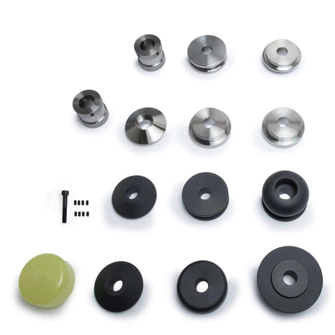 Signature Series Bead Roller Die Set For Metal Art And Fabrication Fourteen Piece Kit displayed with various die shapes on white background