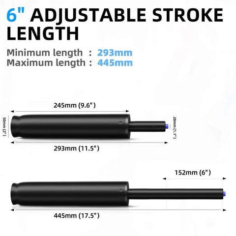 Beefy Heavy Duty Office Chair Gas Lift Cylinder Replacement, Adjustable Height 11.5 To 17.5 Inches, 6 Inch Stroke, 1000 Lb Capacity