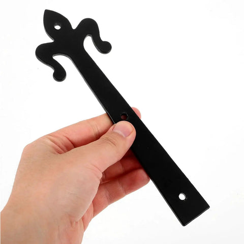 Shaped Shed Door Hinges Lift Off Hardware for boxes cabinets and wardrobe doors, black iron design for easy installation