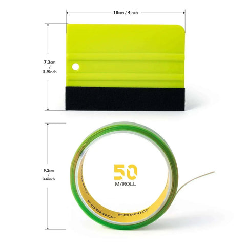 Vinyl Wrap Cutting Tape 50 Meter Roll With Felt Squeegee For Easy Contoured Cuts And Knifeless Tape Filament Ideal For Car Motorcycle Boat Graphics And Decals 164 Feet