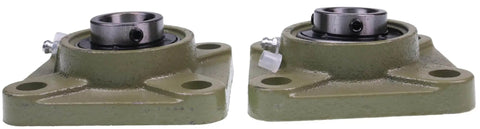 1 Inch Four Bolt Flange Bearing Set Screws F4B-SC-100 UCF205-16 SF-1 FY-1-TM, two units side by side