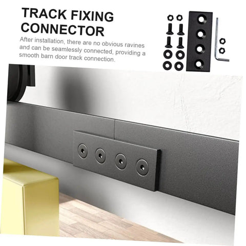 Heavy Duty Metal Track Connector Flat Plate For Barn Door Brackets Pro Grade Easy Install Seamless Joining Stable Track Mounting Plate With Included Screws Smooth Burr Free Surface For Strong Door Alignment