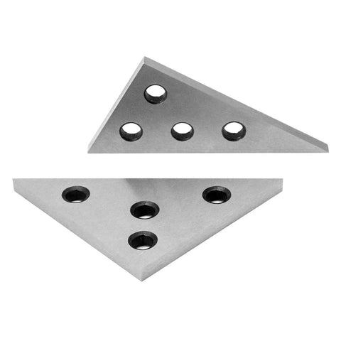 Solid 1045 Steel Angle Block Set Two Piece Pro Grade Machinist Precision Measuring Tool For Calibration And Setup With 30 60 90 And 45 45 90 Degree Angles And Four Mounting Holes For Easy Install And Durable Long Lasting Construction