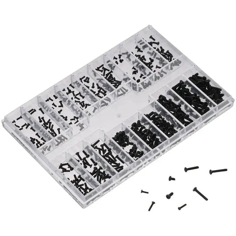 Small Screws Assortment Kit With 18 Kinds M1.2 M1.4 M2.0 Mini Micro Screws Set in transparent organizer box