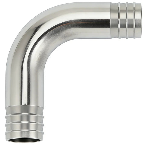 Stainless steel 304 sanitary hose barb elbow fitting with 2-inch barbed ends