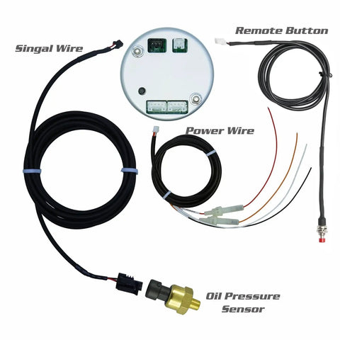 Oil Pressure Gauge Kit 0-100 Psi For 52mm Two One Sixteenth Inch In-Dash Brushless Series With One Eighth BSPT Sensor components