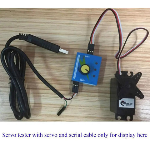 3CH RC Servo Tester And ESC Signal Generator with cable and servo on wooden table