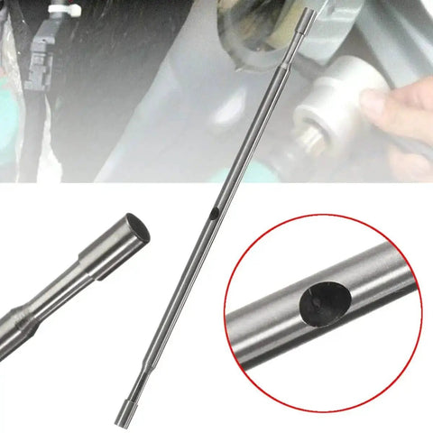 Nibbler Cutter Replacement Arbor For Sheet Metal, Double Head Cutting Tool Accessory, shown with close-up and installation view