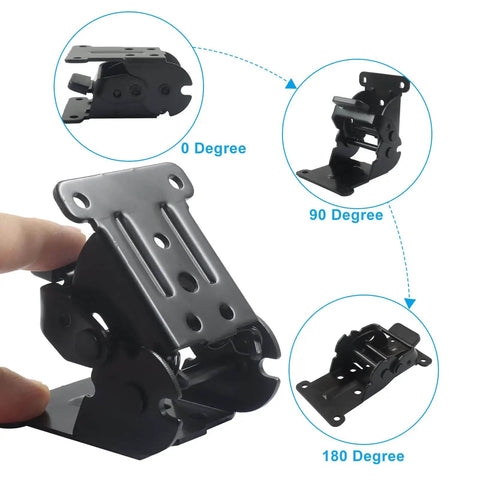 Heavy Duty Folding Brackets 4 Pack Self Locking Steel Hinges With Screws For 0 To 180 Degree Adjustable Support demonstration