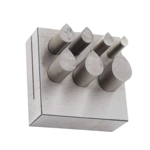 Disc Cutter Set For Metal Forming And Jewelry Making, Pro Grade Precision Punch Die Kit with drop shaped hole punches visible