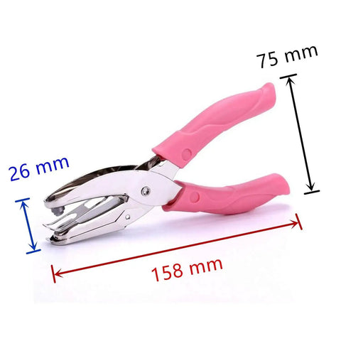 Two Pack 1/16 And 1/8 Inch Circle Hole Punches For DIY Crafts And Scrapbooking with pink soft grip handle and scrap catch cage