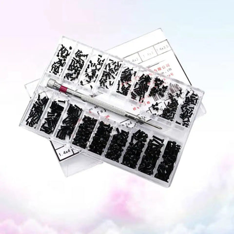 Miniature Screw Set Kit With Three Kinds Flat Countersunk Machine Screws Assortment Box Tool Box For Repair Pros And DIYers