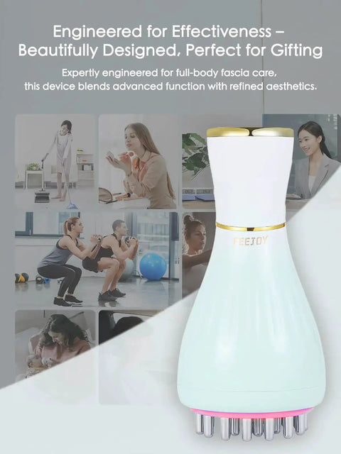 Lymphatic Drainage Massager with Microcurrent, Light, Heat and Vibration for Legs, Arms and Belly, compact handheld tool